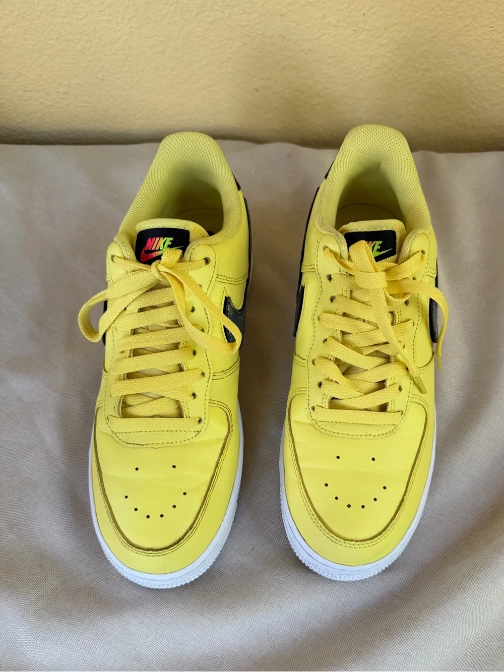 Nike Air Force 1 ‘07 LV8 Yellow Pulse Oil Slick Men’s  Size 8 EUC!